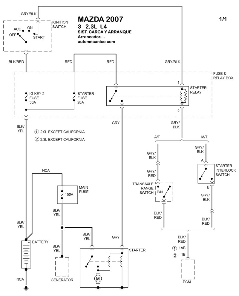 Mazda Sistema De Carga Y Arranque Graphics Esquemas