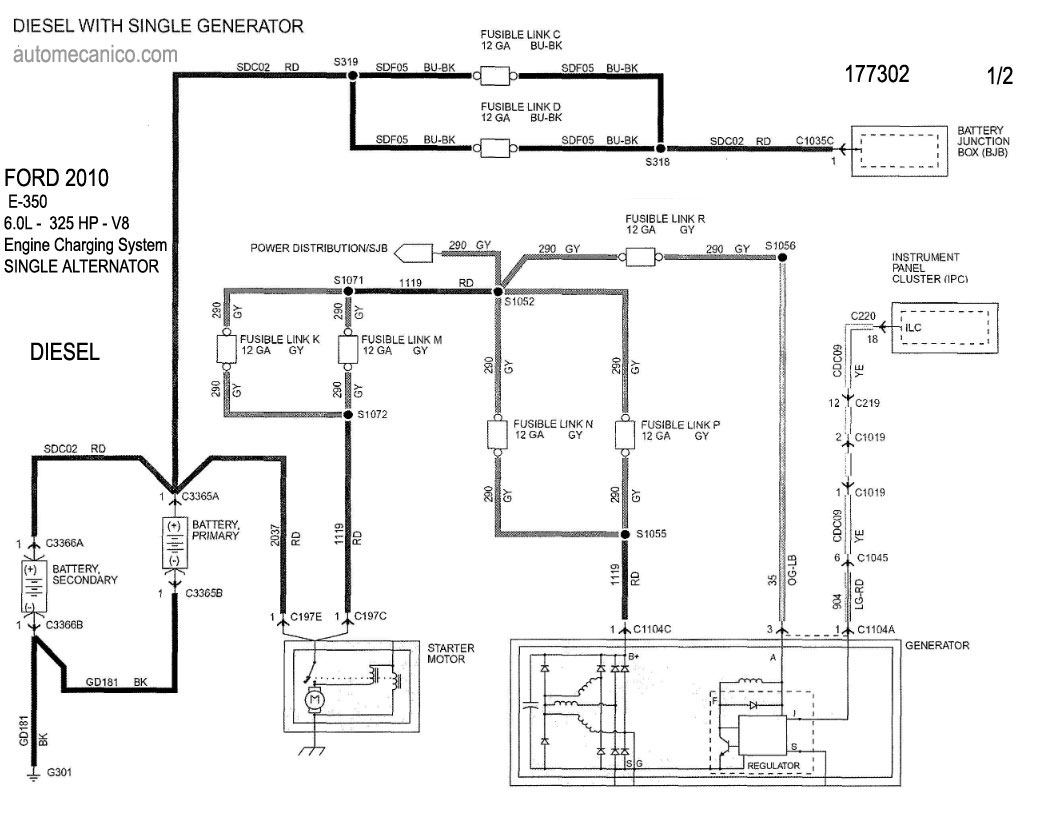 Ford Sistema De Carga Graphics Esquemas Vehiculos Alternador