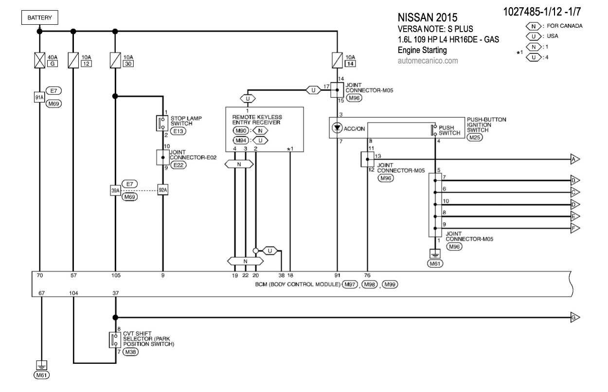 NISSAN : Arranque del motor 2015 - Graphics - Esquemas | Vehiculos ...