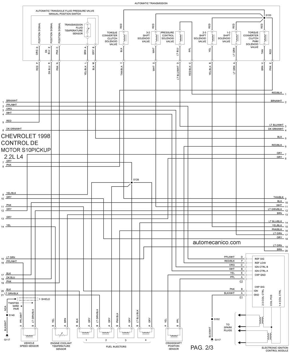 Chevrolet 1998 | Diagramas - Esquemas - Graphics ... wiring diagram for 1999 chevy s 10 