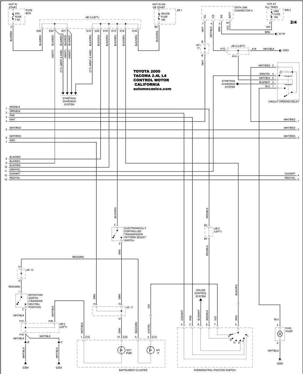 TOYOTA : Diagramas control del motor - Graphics - Esquemas | Vehiculos  2000- Motores - Componentes | Mecanica automotriz