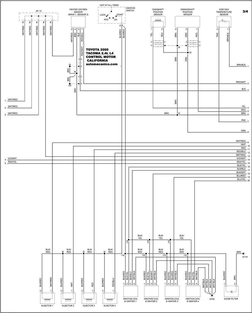 TOYOTA : Diagramas control del motor - Graphics - Esquemas | Vehiculos  2000- Motores - Componentes | Mecanica automotriz